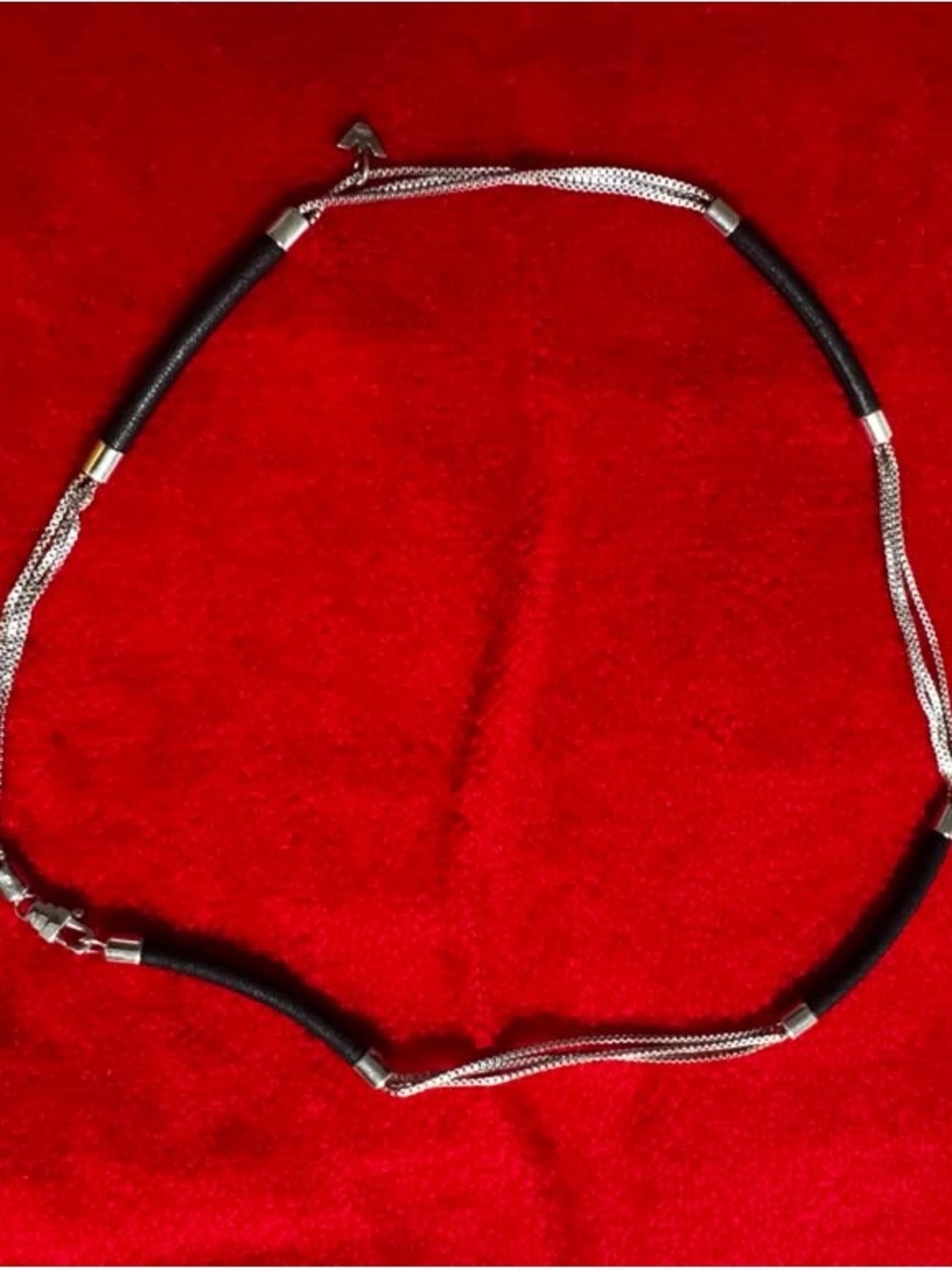 Emporio Armani Women’s Black Silver Logo Pendant Necklace Designers Jewelry